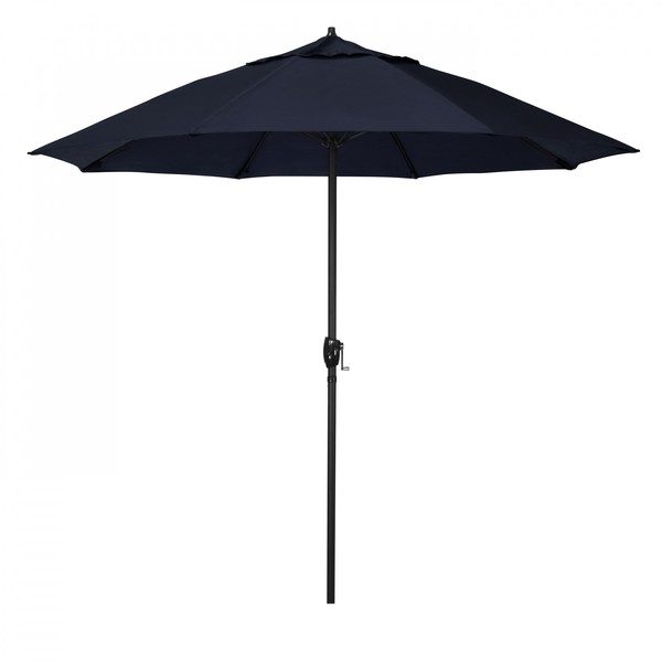 California Umbrella 9' Bronze Aluminum Market Patio Umbrella, Olefin Navy 194061337387
